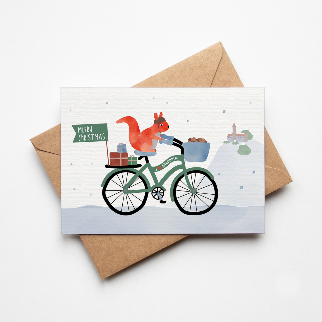 Postkarte - Heimatliebe Eichhörnchen &quot;Merry Christmas&quot;