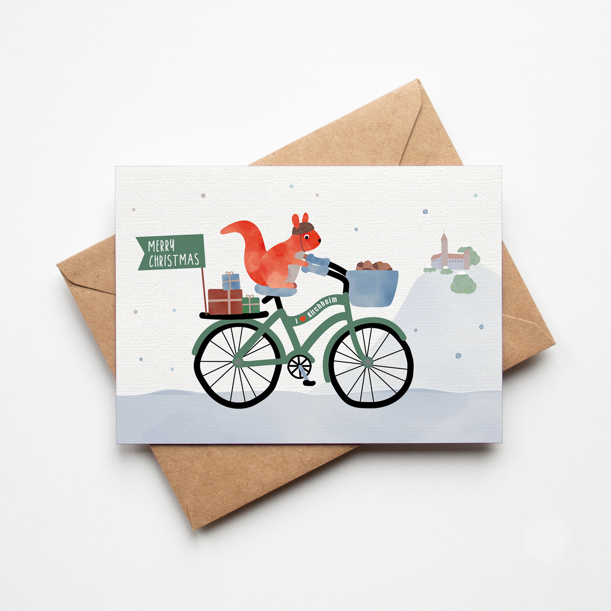 Postkarte - Heimatliebe Eichhörnchen &quot;Merry Christmas&quot;