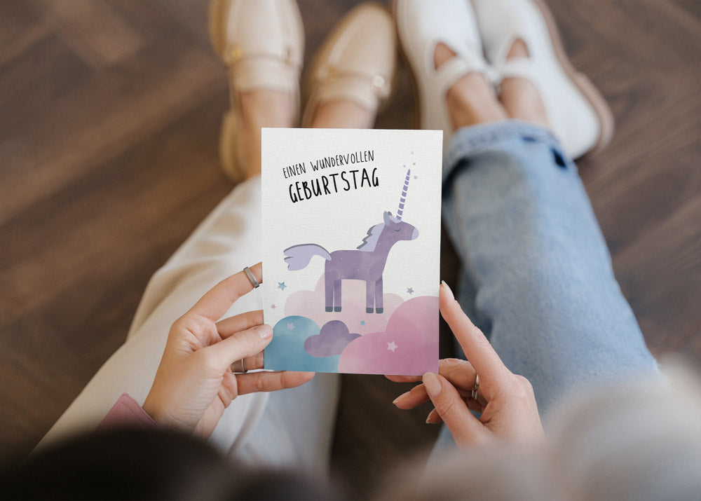 Postkarte - Einhorn "Einen wundervollen Geburtstag"