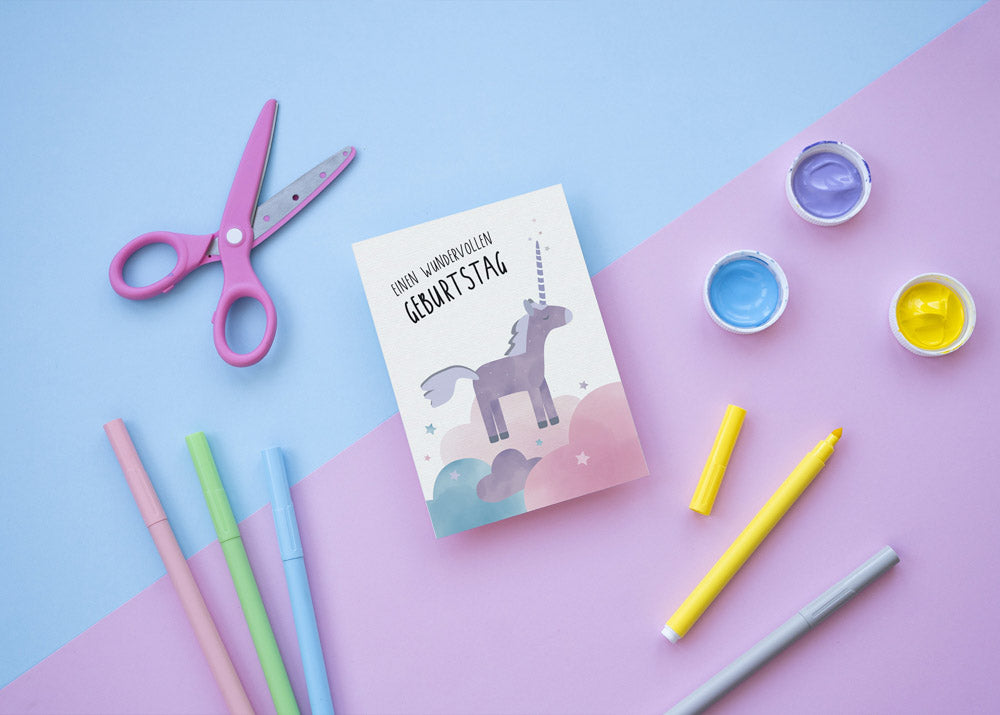 Postkarte - Einhorn "Einen wundervollen Geburtstag"