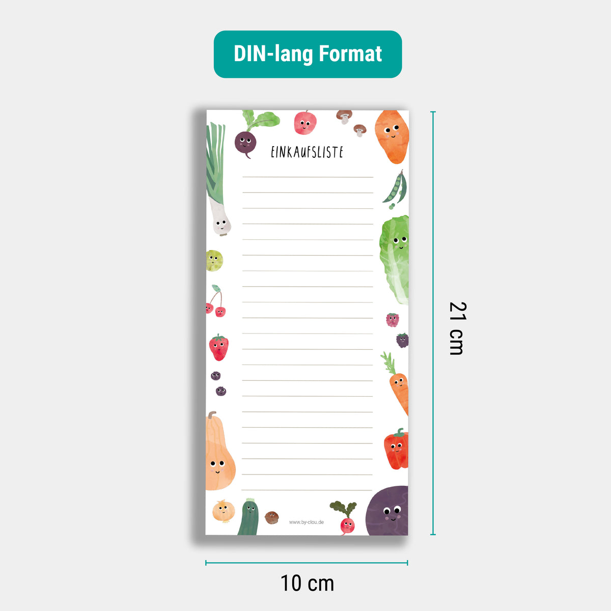 Einkaufsliste Obst Gemüse magnetisch abwischbar byClou