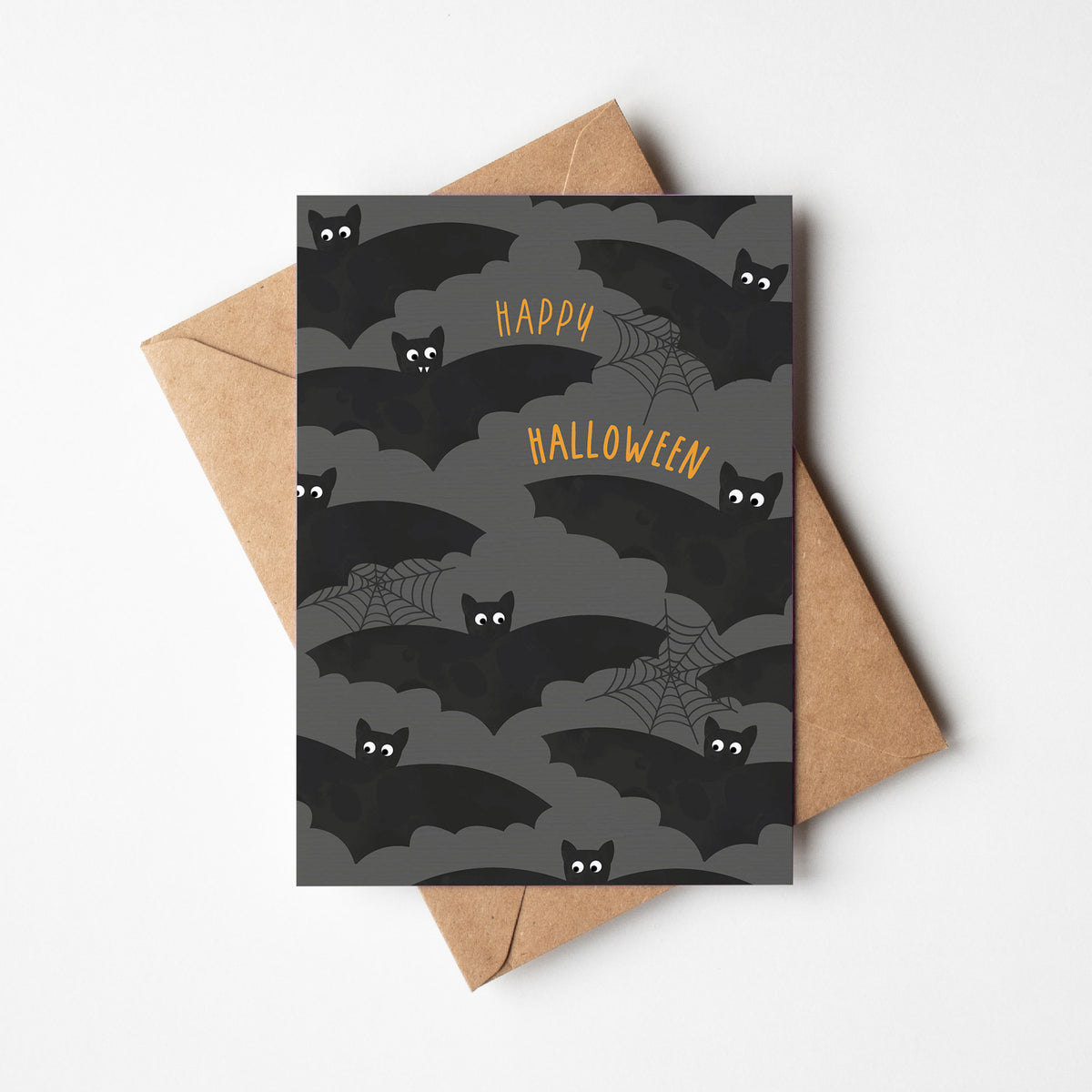 Grußkarte Fledermaus Happy Halloween illustriert byClou