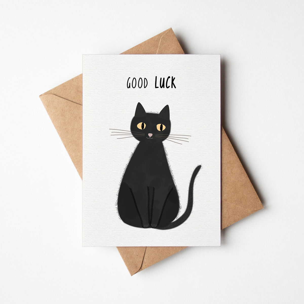Grußkarte Katze Good Luck illustriert byClou