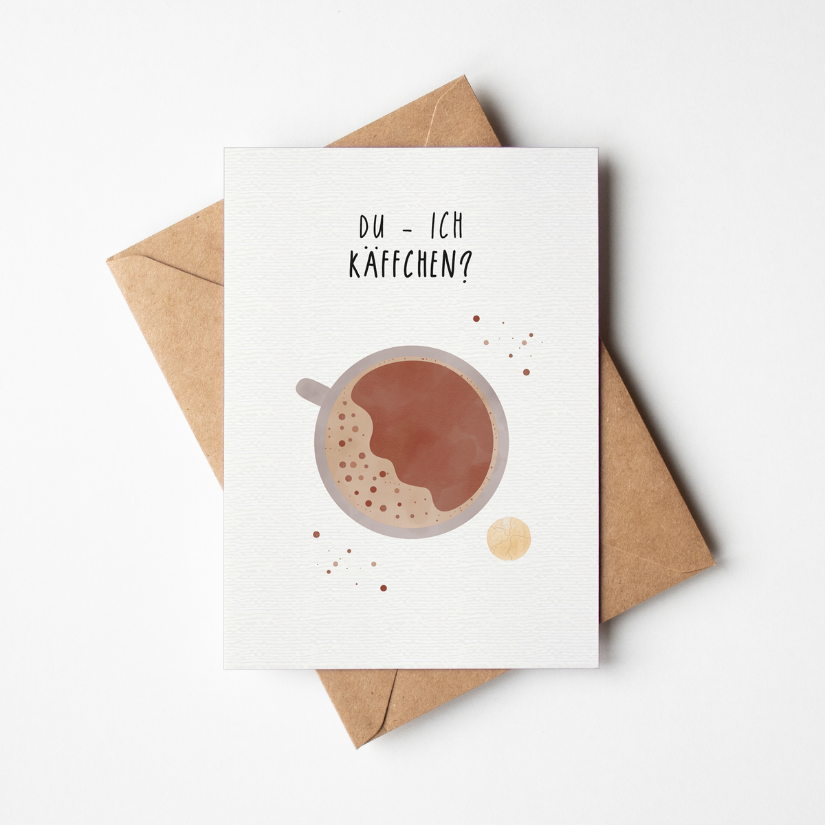 Grußkarte Kaffee Du - Ich, Käffchen? illustriert byClou