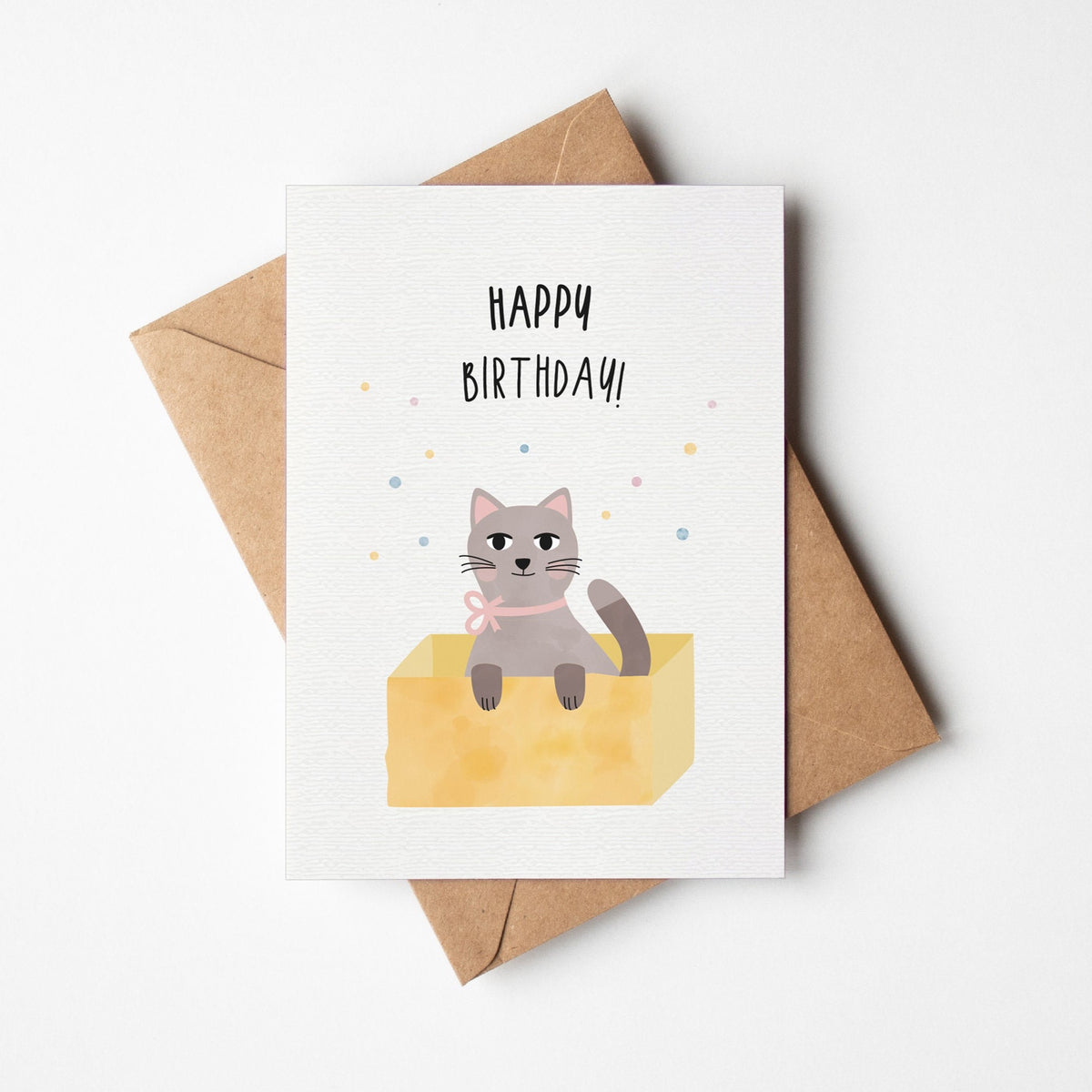 Grußkarte Katze Happy Birthday illustriert byClou
