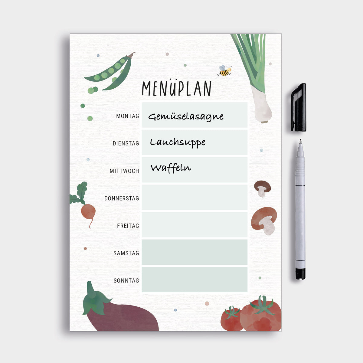 Menüplaner magnetisch abwischbar illustriert byClou