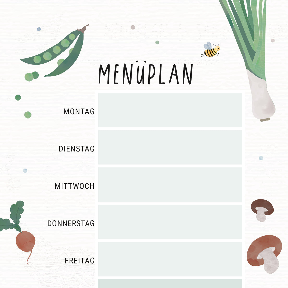 Menüplaner magnetisch abwischbar illustriert byClou