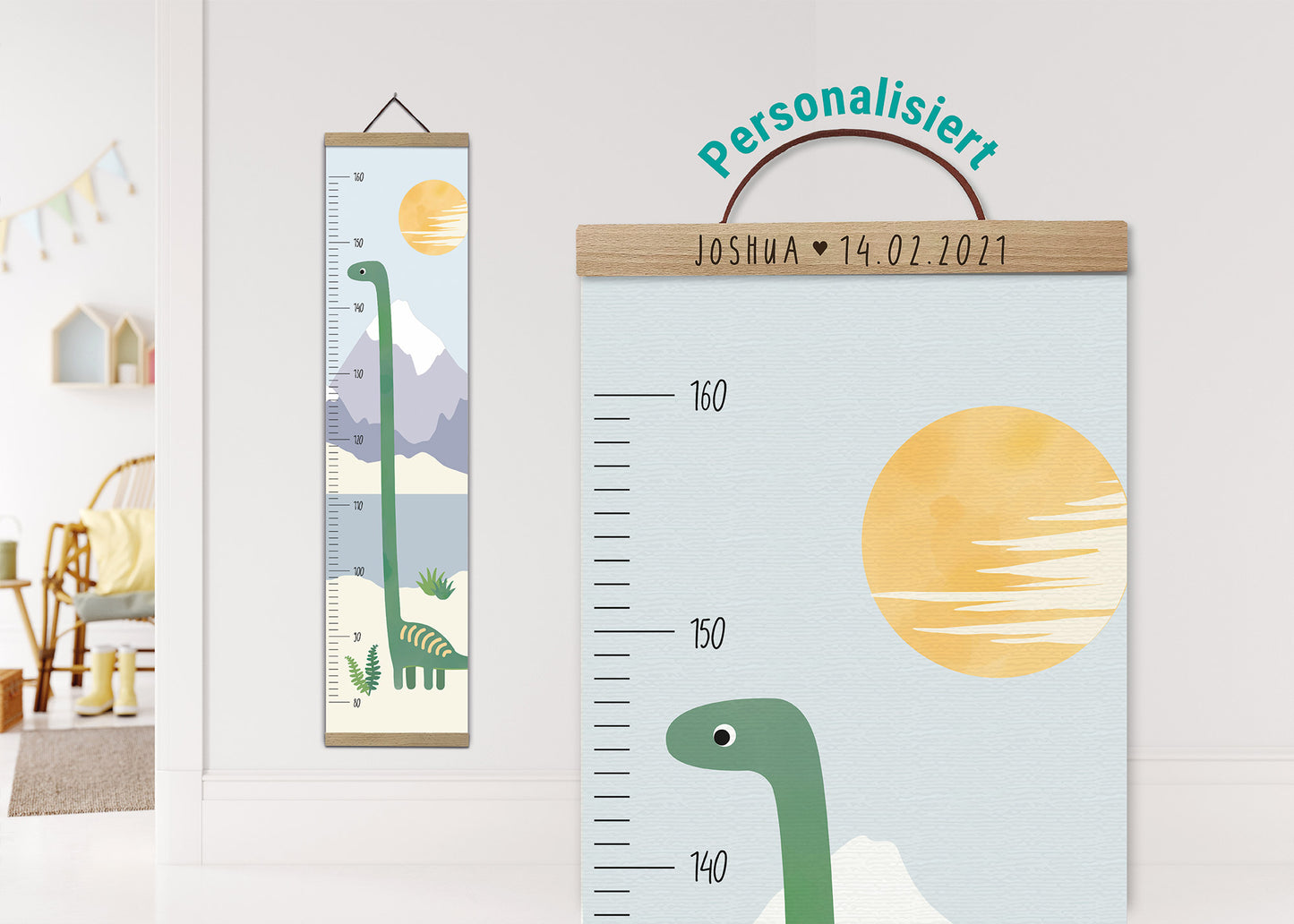 Messlatte für Kinder / Dinosaurier, Dino / personalisiert