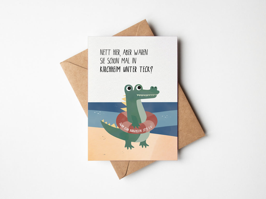 Postkarte - Heimatliebe &quot;Bürgersee-Krokodil&quot;