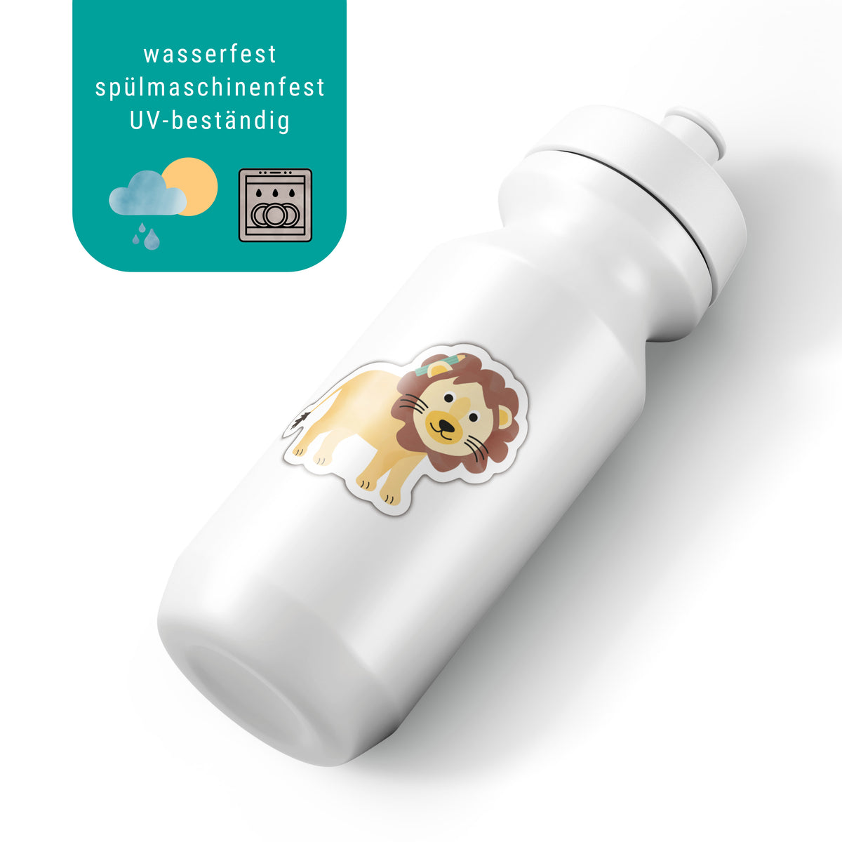 Sticker mit Löwen-Motiv – robust, wasser- und spülmaschinenfest – ideal für Kinderflaschen, Brotdosen und mehr – liebevoll gestaltet von byClou