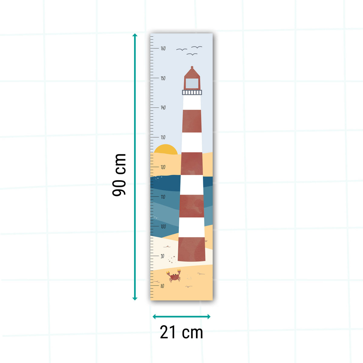 Kindermesslatte Leuchtturm illustriert byClou