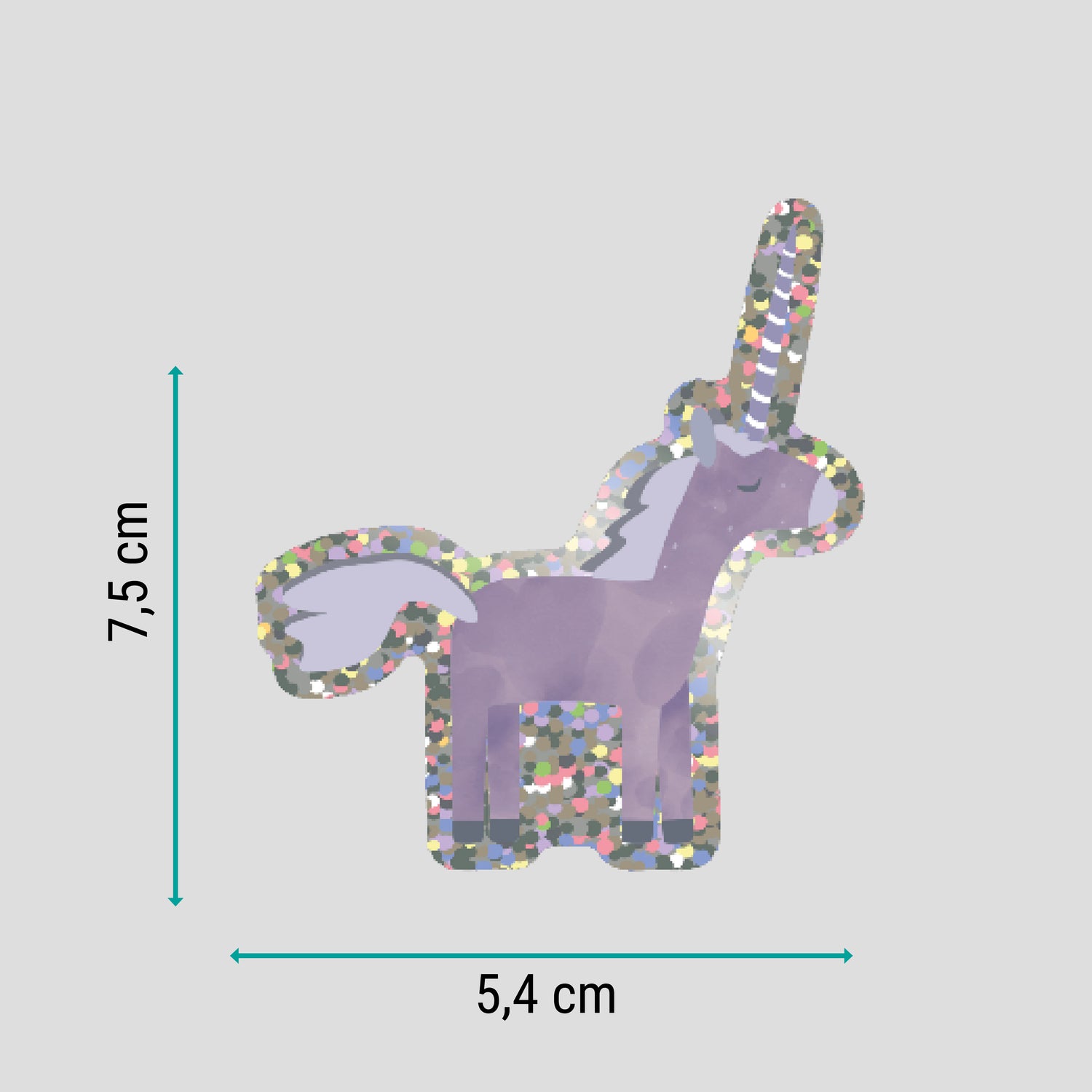 Sticker &quot;Einhorn&quot; Glitzer - wasser- und spülmaschinenfest