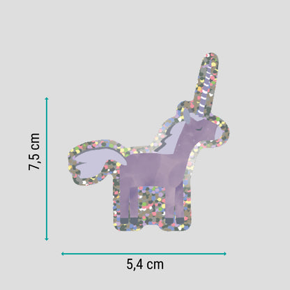 Sticker &quot;Einhorn&quot; Glitzer - wasser- und spülmaschinenfest