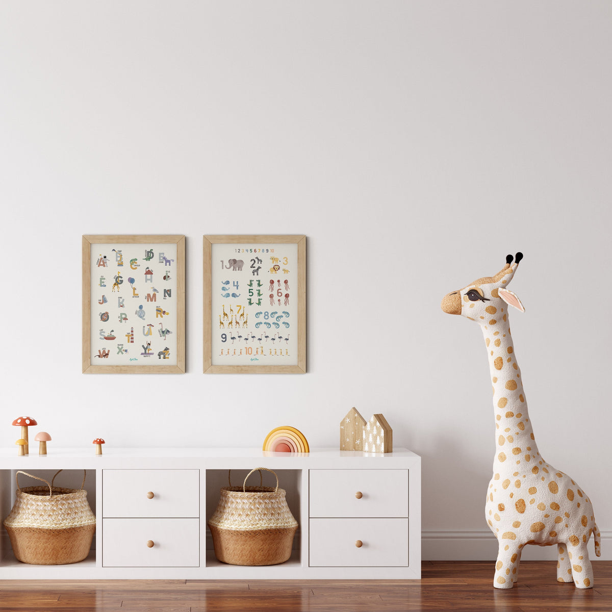 Poster Zahlen wilde Tiere illustriert Kinderzimmer byClou