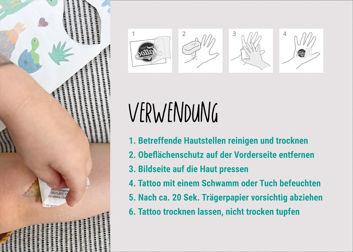 Kindertattoos Dinosaurier temporär byClou