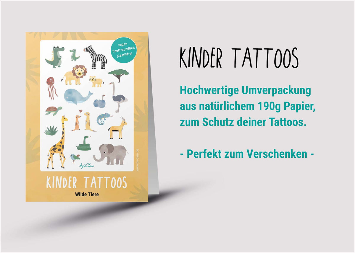 Kindertattoos Wilde Tiere temporär byClou