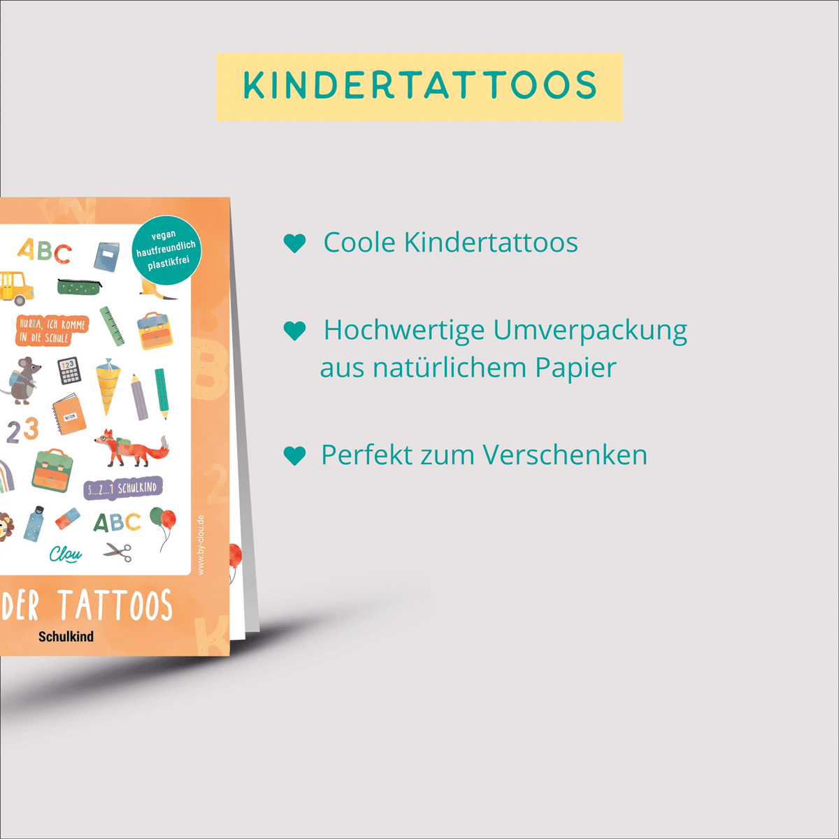 Kindertattoos Schulkind Produktdetails Eigenschaften byClou