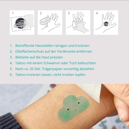 Kindertattoos Schulkind auf Kinderhaut Einschulung byClou