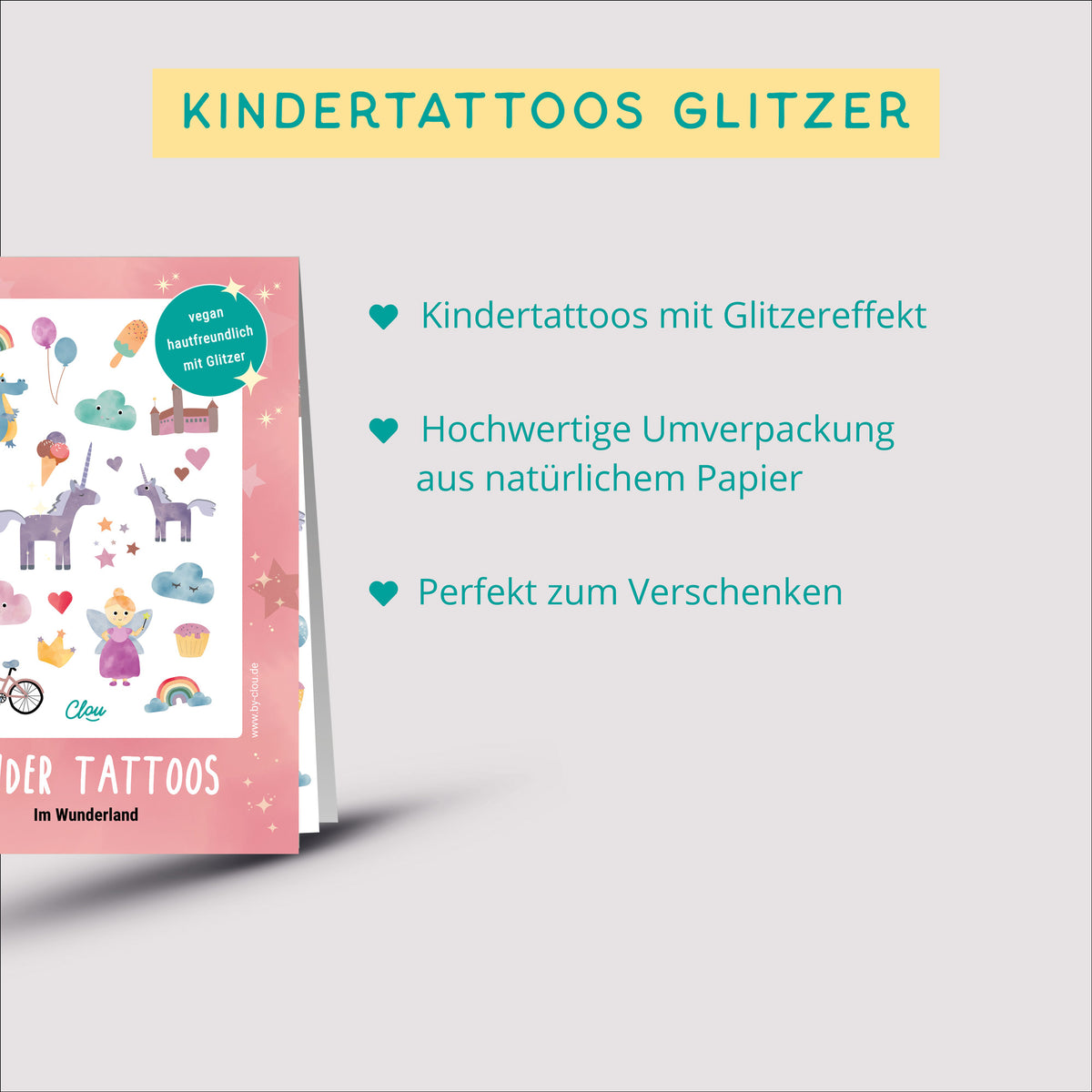 Kindertattoos - Glitzer Wunderland temporär byClou