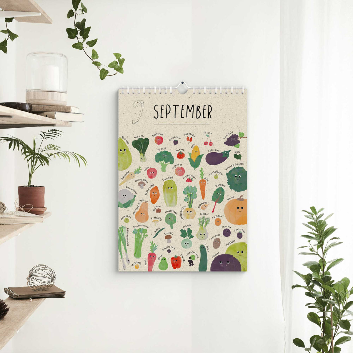 Saisonkalender Obst Gemüse magnetisch abwischbar byClou