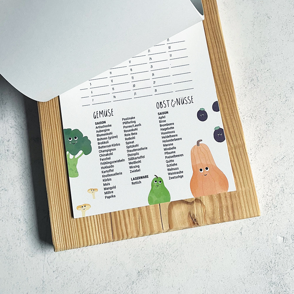 Saisonkalender Obst Gemüse magnetisch abwischbar byClou