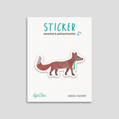 Verspielter Fuchs-Sticker, spülmaschinenfest und wasserfest – ideal für Kinderflaschen, Brotdosen und mehr. Liebevoll gestaltet im byClou Design für kleine Naturfreunde