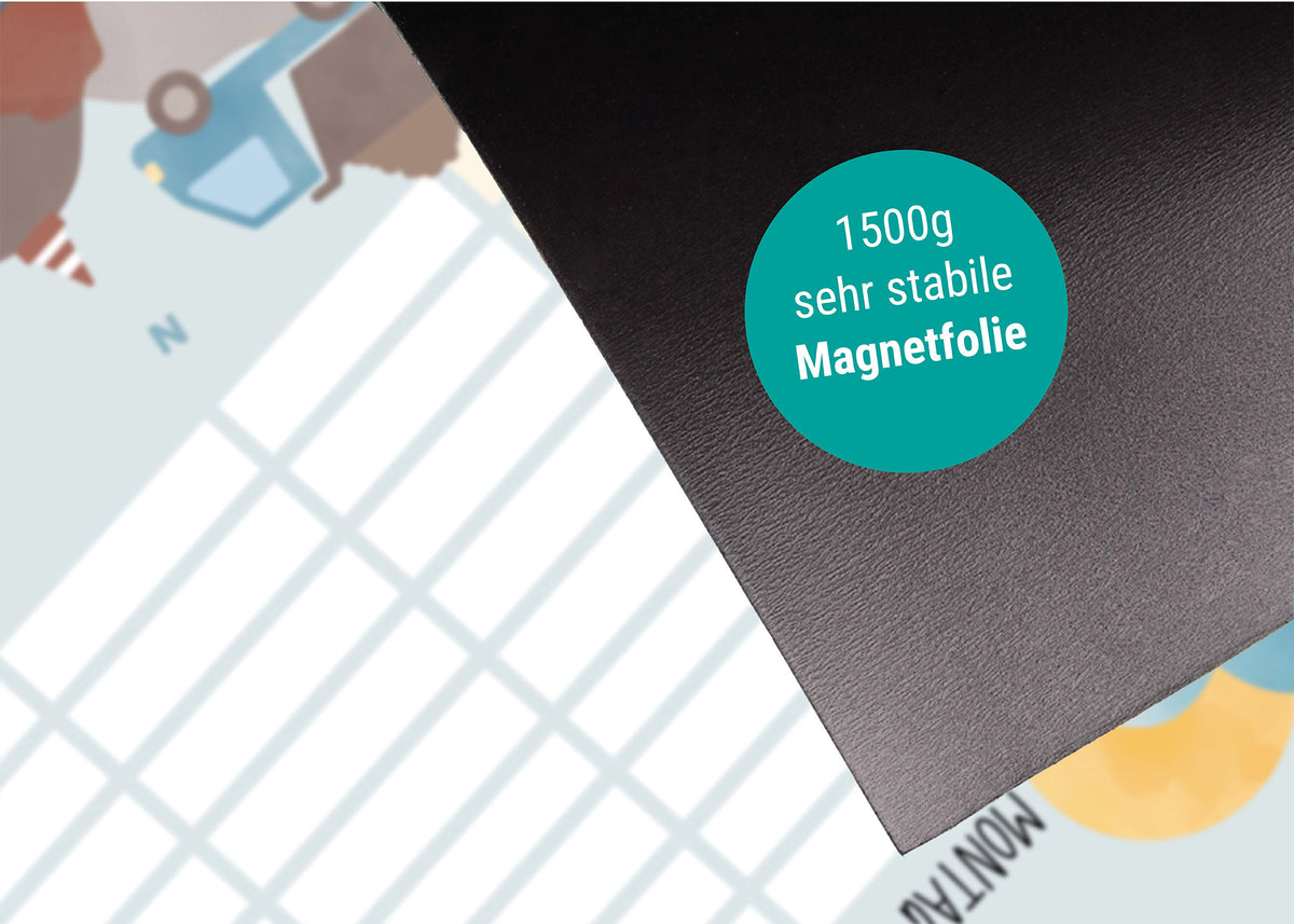 Stundenplan Bagger magnetisch abwischbar Kinder byClou