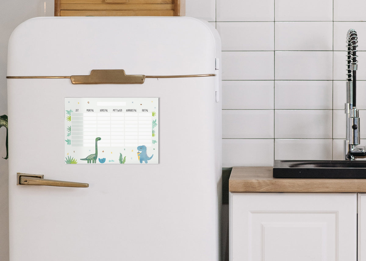 Stundenplan Dinosaurier magnetisch abwischbar Kinder byClou