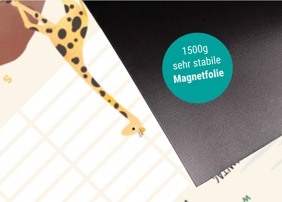 Stundenplan Safari-Tiere magnetisch abwischbar Kinder byClou