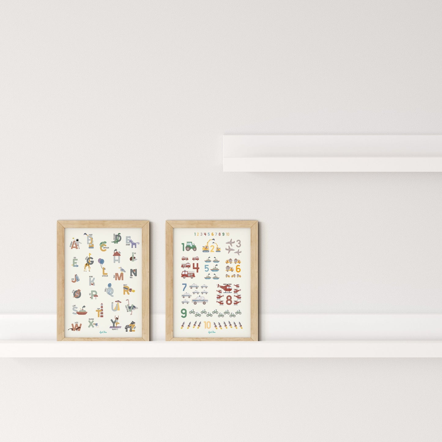 2er-Set Zahlenposter + ABC-Poster / Fahrzeuge
