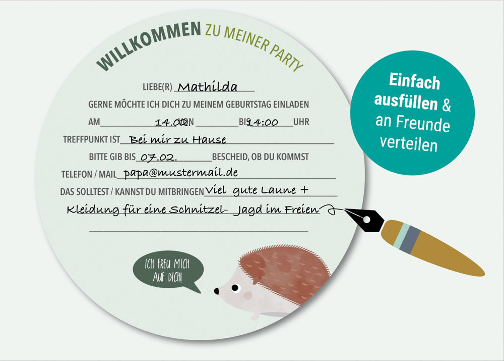 Geburtstagseinladung Waldtiere