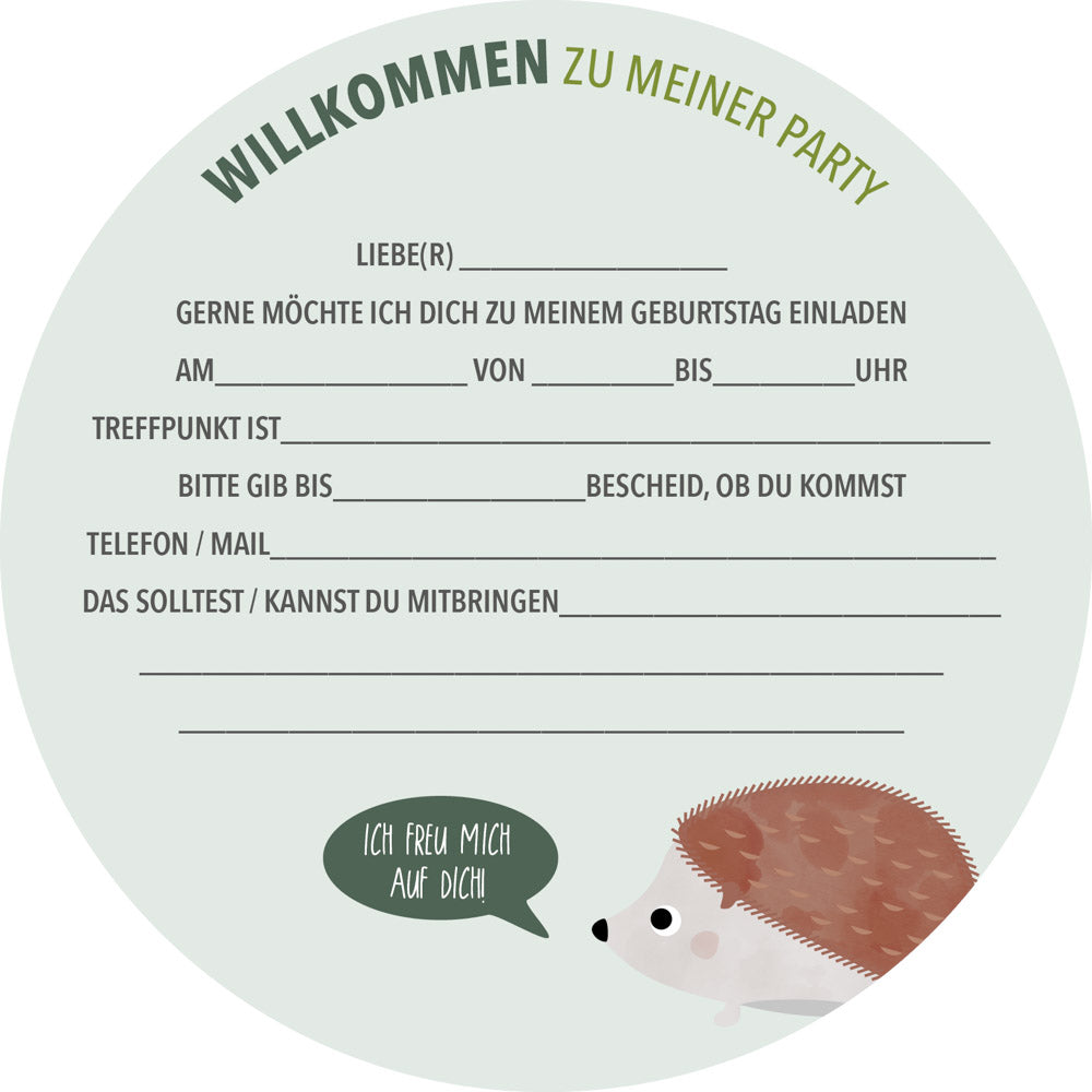 Geburtstagseinladung Waldtiere