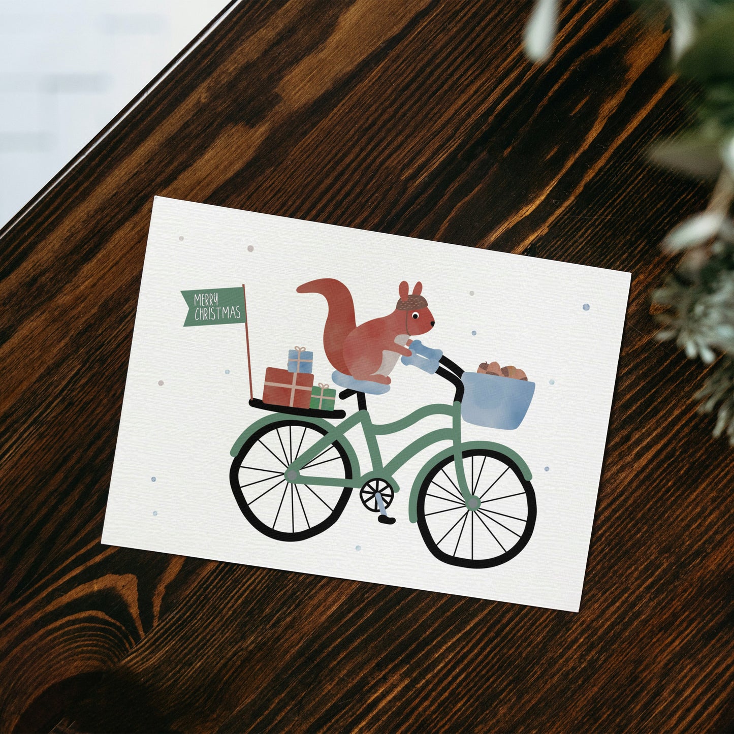 Postkarte - Eichhörnchen "Merry Christmas"