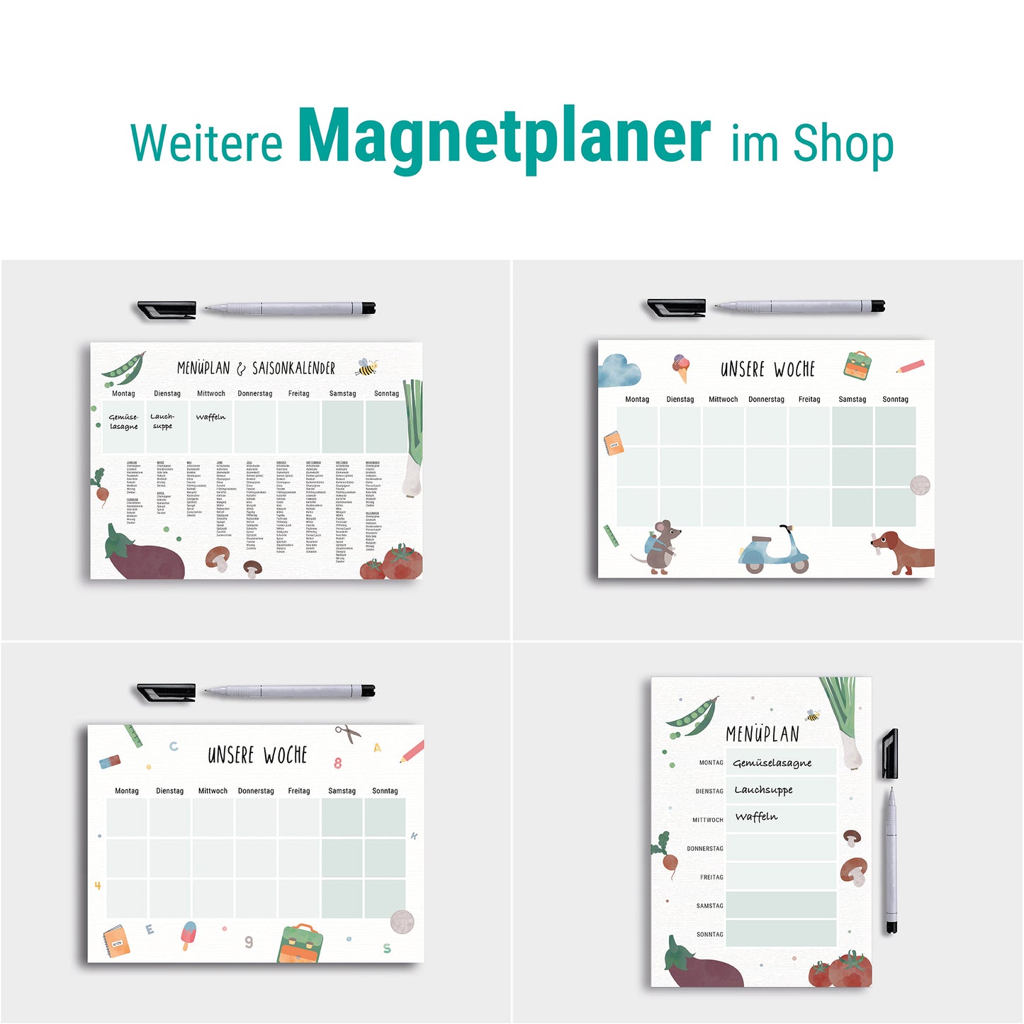 Saisonkalender&Menüplan - magnetisch abwischbar