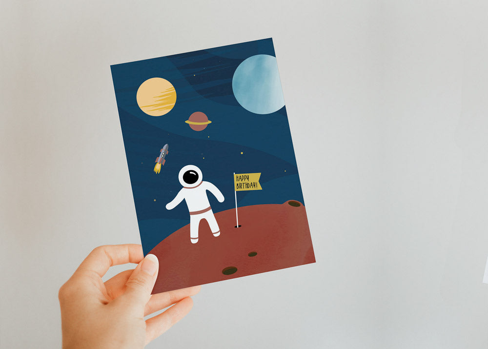 Postkarte - Weltraum "Happy Birthday"