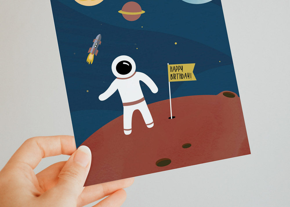 Postkarte - Weltraum "Happy Birthday"