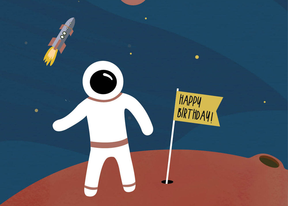 Postkarte - Weltraum "Happy Birthday"