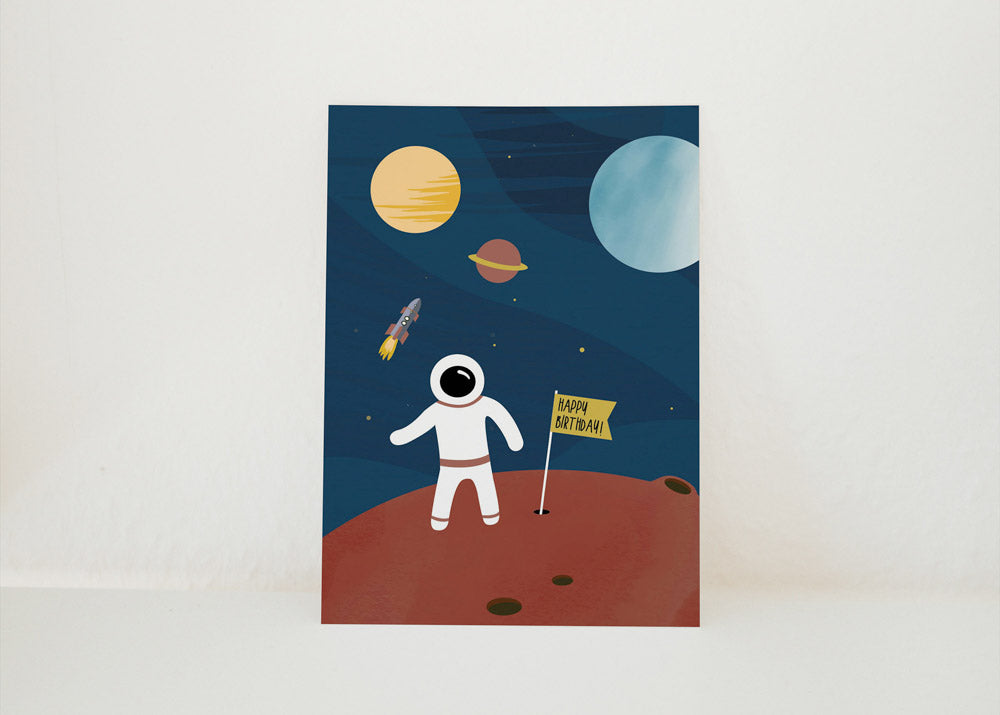 Postkarte - Weltraum "Happy Birthday"