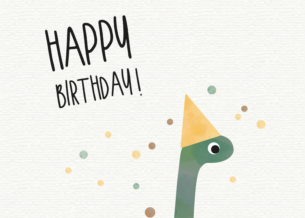 Grußkarte Dino Happy Birthday illustriert byClou