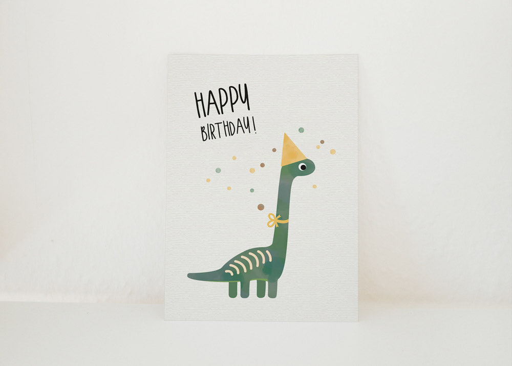 Grußkarte Dino Happy Birthday illustriert byClou