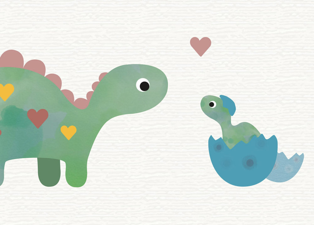 Grußkarte Dino hello little one illustriert byClou
