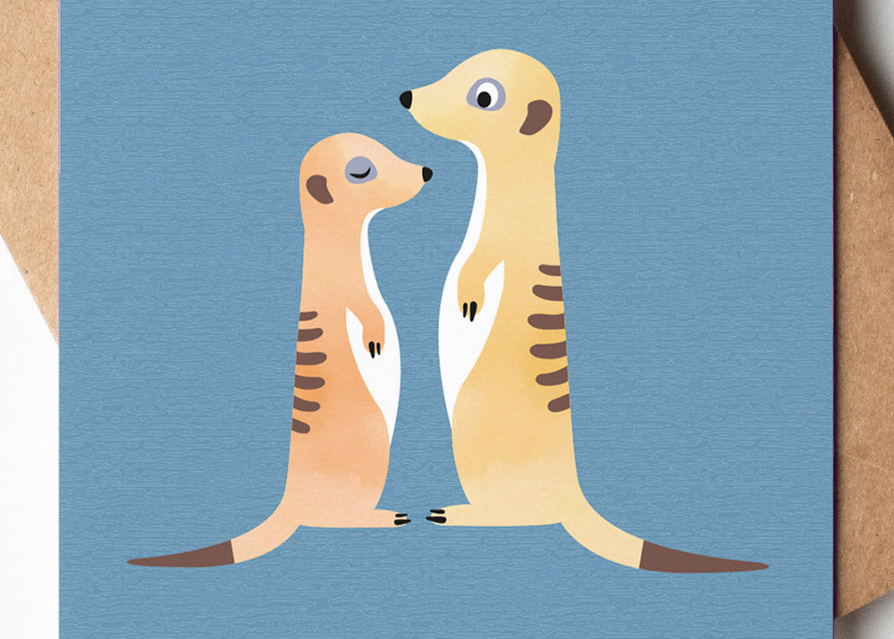 Grußkarte Erdmännchen We belong together illustriert byClou