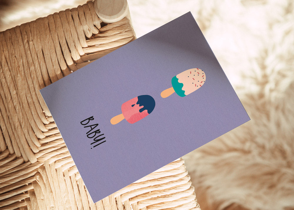Grußkarte Schwangerschaftsverkündung Ice Ice Baby illustriert byClou