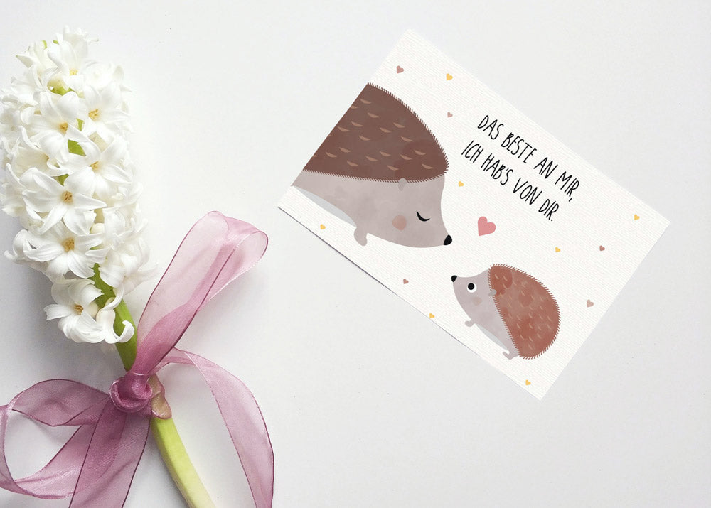 Postkarte - Igel, Muttertag "Das beste an mir"