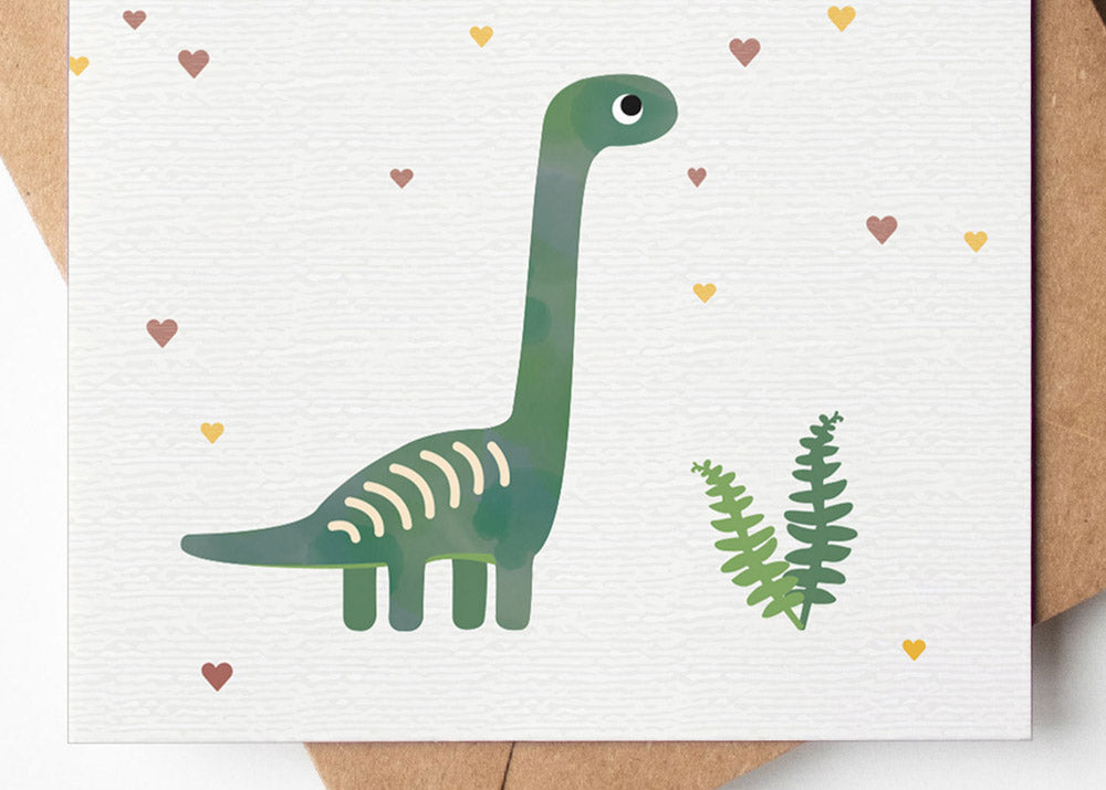 Grußkarte – Dino Willkommen kleines Wunder illustriert byClou