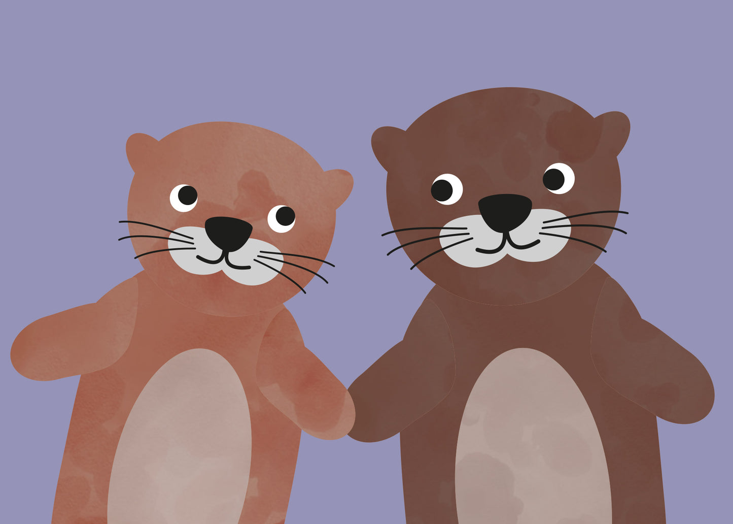 Postkarte - Otter Liebe "Für immer"