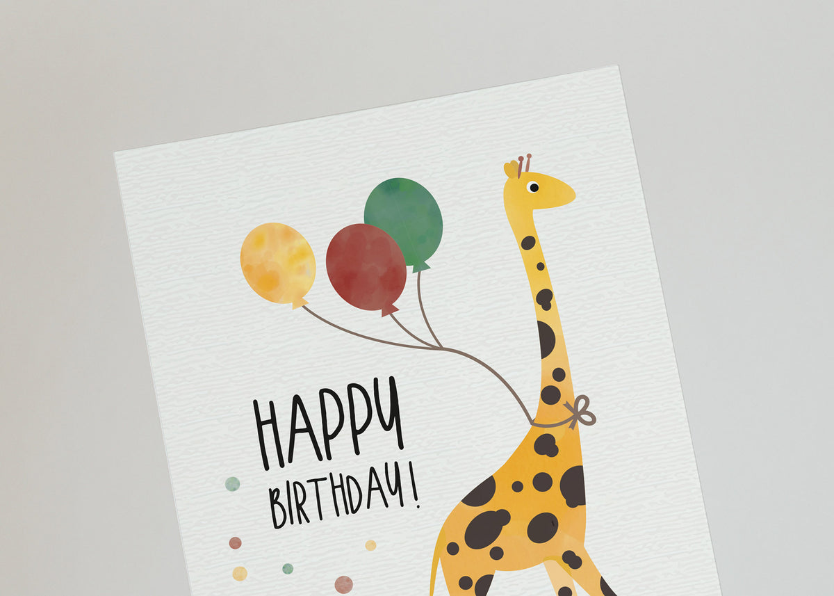 Grußkarte Giraffe Happy Birthday illustriert byClou
