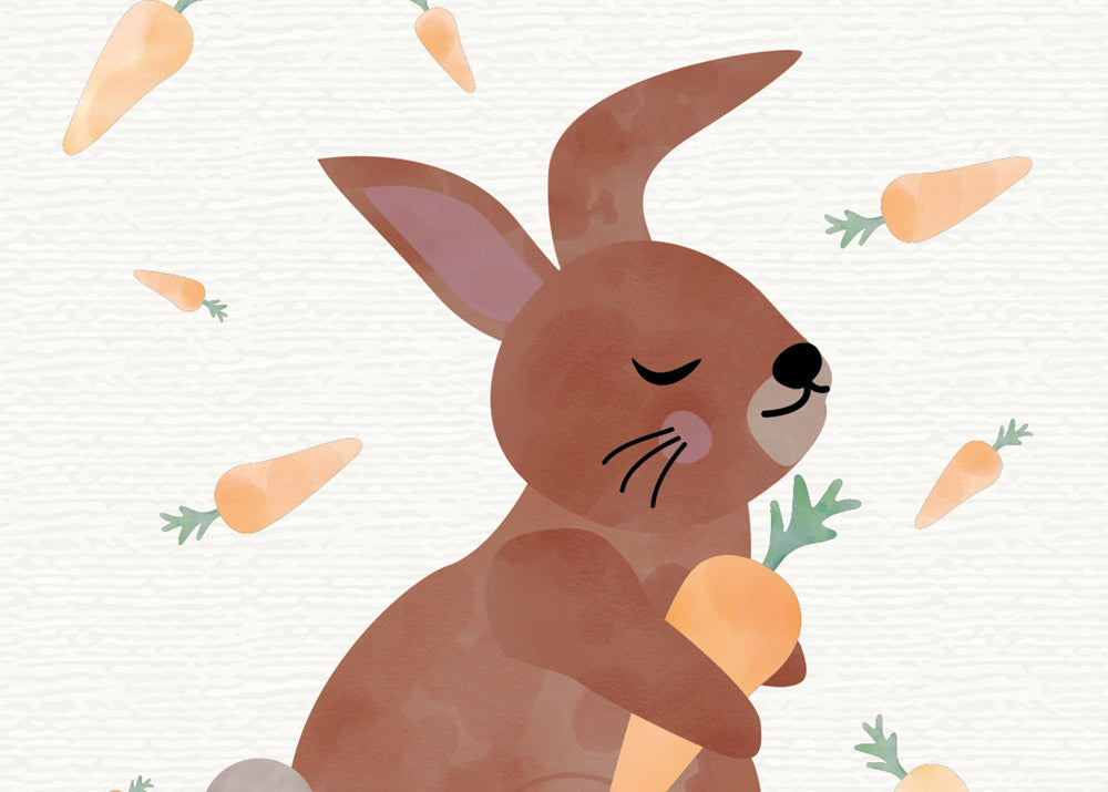 Grußkarte Hase Möhren Fröhliche Ostern illustriert byClou