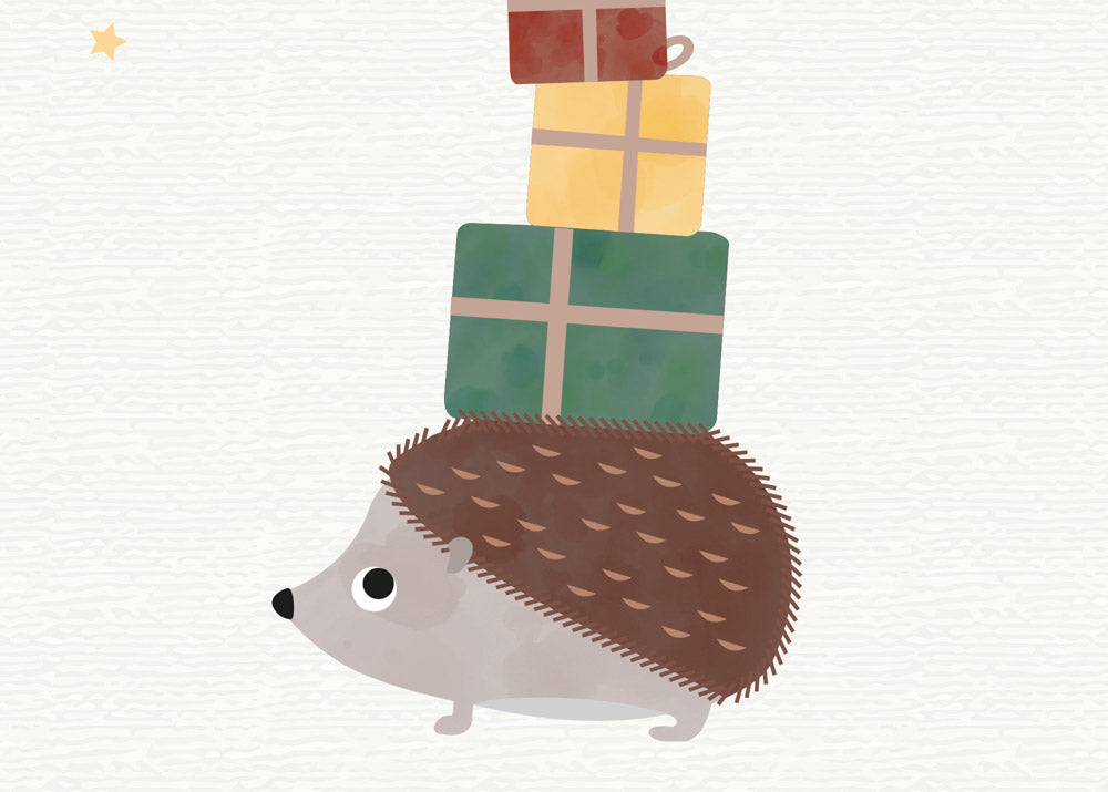Grußkarte Weihnachts-Igel illustriert byClou