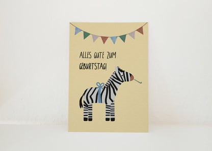 Karte - Zebra &quot;Alles Gute zum Geburtstag&quot;